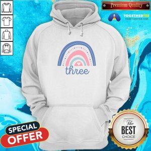 Cute Rainbow Three Birthday Hoodie