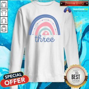 Cute Rainbow Three Birthday Sweatshirt