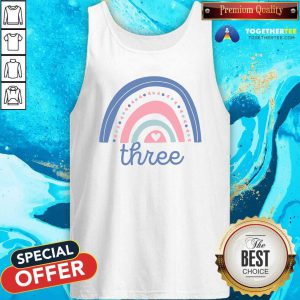 Cute Rainbow Three Birthday Tank Top