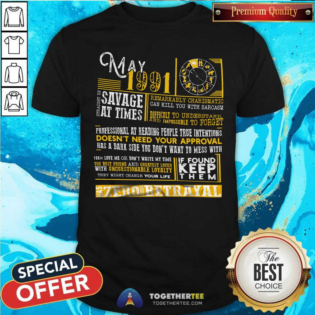 Good May 1991 Has Zero Tolerance Betrayal Shirt Good May 1991 Has Zero Tolerance Betrayal Shirt