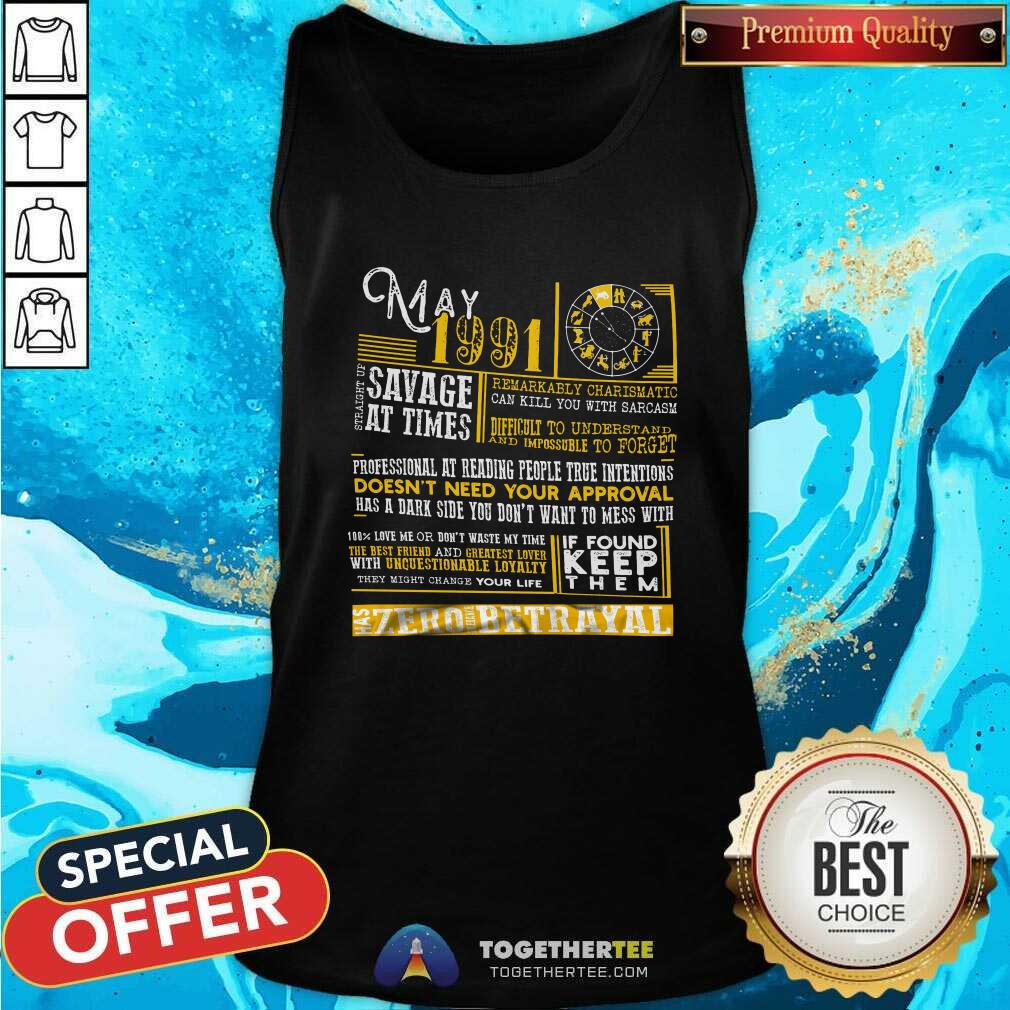 Good May 1991 Has Zero Tolerance Betrayal Tank Top Good May 1991 Has Zero Tolerance Betrayal Tank Top