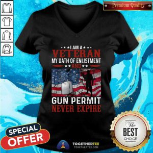 Hot I Am A Veteran Gun Permit V-neck