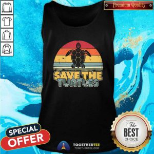 Nice Save The Turtles Retro Vintage Version Tank Top
