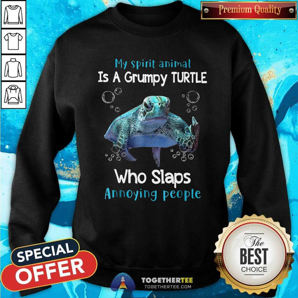 Top My Spirit Animal Is A Grumpy Turtle Sweatshirt Top My Spirit Animal Is A Grumpy Turtle Sweatshirt