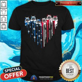 Truck Watercolor American Flag Heart Shirt