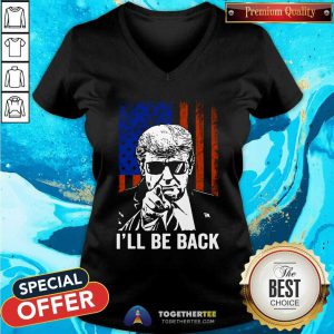 Donald Trump I Will Be Back American Flag V-neck