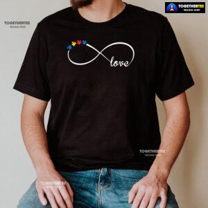 Love Autism Puzzle Pieces Infinity T-Shirt - Unisex Tee