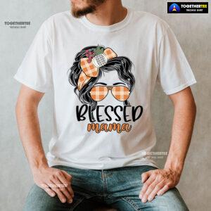 Blessed Mama Messy Bun Girl T-Shirt