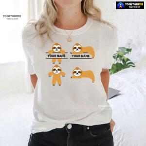 Customized Cute Baby Sloths T-Shirt – Custom Name Tee