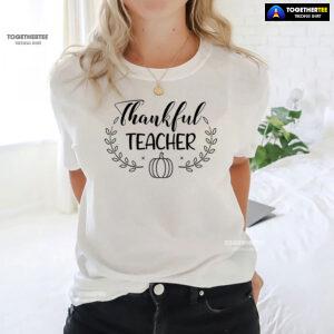 Thankful Teacher Pumpkin T-Shirt