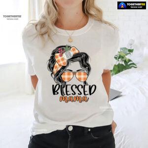 Blessed Mama Messy Bun Girl T-Shirt