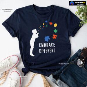 Embrace Different Kid Autism Awareness T-Shirt - Unisex Tee