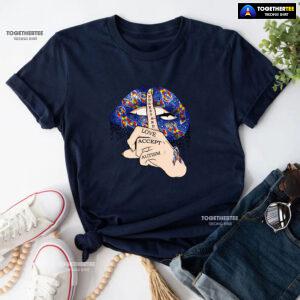 Understand Love Accept Lips Autism Awareness T-Shirt