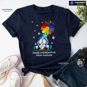 Accept Understand Love Autism Awareness Dwarf Flower T-Shirt