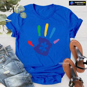 Autism Handprint Puzzle Piece T-Shirt - Kids Tee