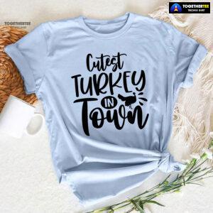 Coolest Turkey In Town Thanksgiving Vibes T-Shirt