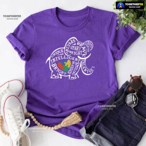 Elephant Typography Autism Awareness T-Shirt - Small Tee