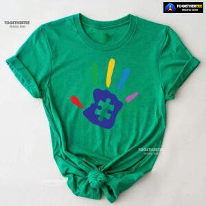 Autism Handprint Puzzle Piece T-Shirt - Kids Tee
