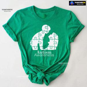 Autism Awareness Mom And Baby Puzzle Pieces T-Shirt