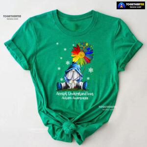Accept Understand Love Autism Awareness Dwarf Flower T-Shirt