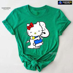 Snoopy Hugs Hello Kitty T-Shirt