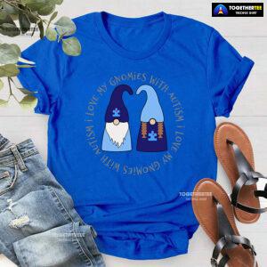 I Love My Gnomies With Autism Gnome T-Shirt - Plus Size Tee