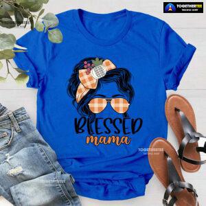 Blessed Mama Messy Bun Girl T-Shirt