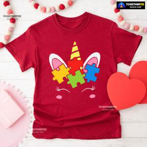 Unicorn Autism Puzzle Pieces T-Shirt - Black Tee