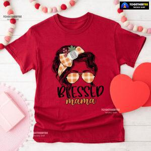 Blessed Mama Messy Bun Girl T-Shirt