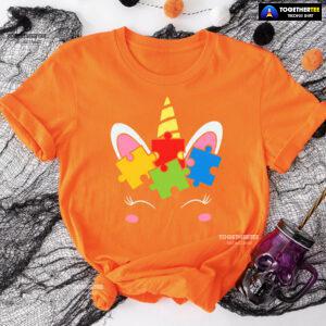 Unicorn Autism Puzzle Pieces T-Shirt - Black Tee