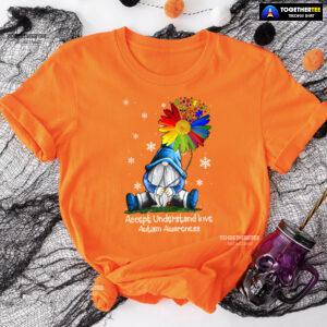 Accept Understand Love Autism Awareness Dwarf Flower T-Shirt