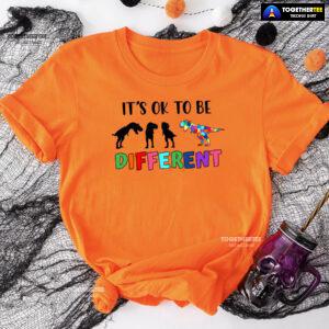 It’s Ok To Be Different Dinosaurs Autism Awareness T-Shirt