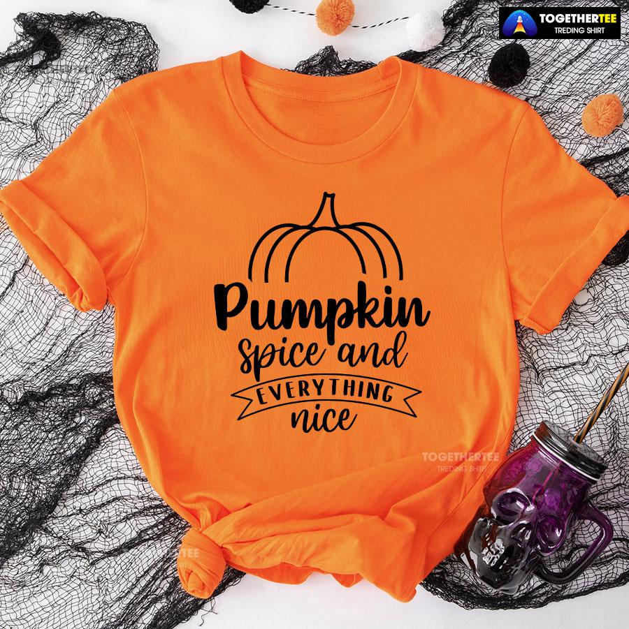 8-orange-tgvg231007pm235 Pumpkin Spice And Everything Nice Thanksgiving T-Shirt