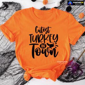 Coolest Turkey In Town Thanksgiving Vibes T-Shirt