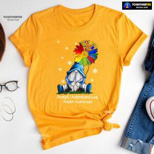 Accept Understand Love Autism Awareness Dwarf Flower T-Shirt