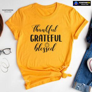 Thankful Grateful Blessed Thanksgiving Vibes T-Shirt