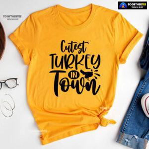 Coolest Turkey In Town Thanksgiving Vibes T-Shirt