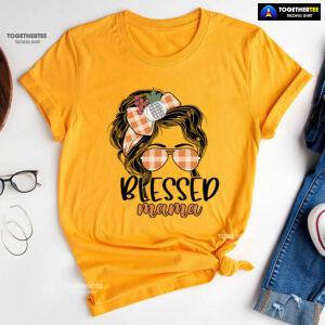Blessed Mama Messy Bun Girl T-Shirt