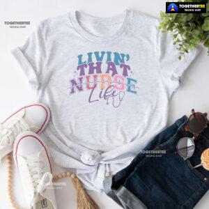 Livin' That Nurse Life Heartbeat Stethoscope T-Shirt