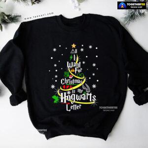 All I Want For Christmas Is My Hogwarts Letter Harry Potter X'mas Tree Sweatshirt