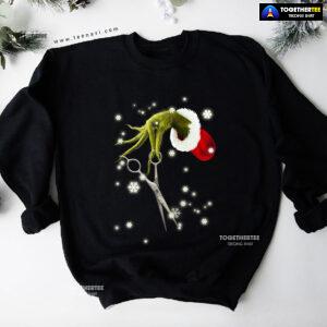 Grinch Hand Scissors Hairstylist How The Grinch Stole Christmas Sweatshirt