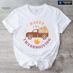 Happy Thanksgiving Pumpkin Leopard T-Shirt