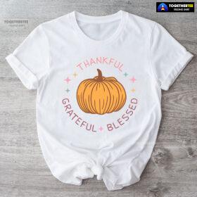 Thankful Grateful Blessed Pumpkin T-Shirt