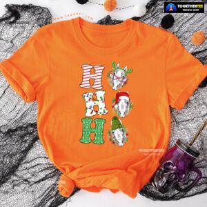 Ho Ho Ho White Horses Merry Christmas T-Shirt