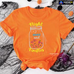 Night Skies And Fireflies Camping T-Shirt