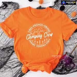 Camping Crew Fires Friends Drinks T-Shirt