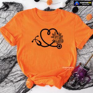 Stethoscope With Flower Nurse Life T-Shirt