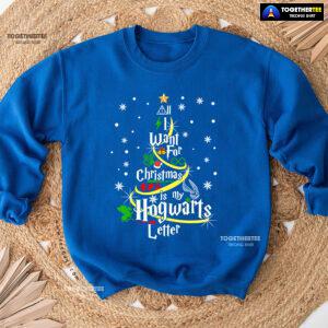 All I Want For Christmas Is My Hogwarts Letter Harry Potter X'mas Tree Sweatshirt