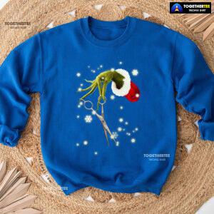 Grinch Hand Scissors Hairstylist How The Grinch Stole Christmas Sweatshirt