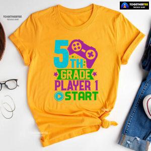 5th Grade Player 1 Start Game Console Student Back To School T-Shirt